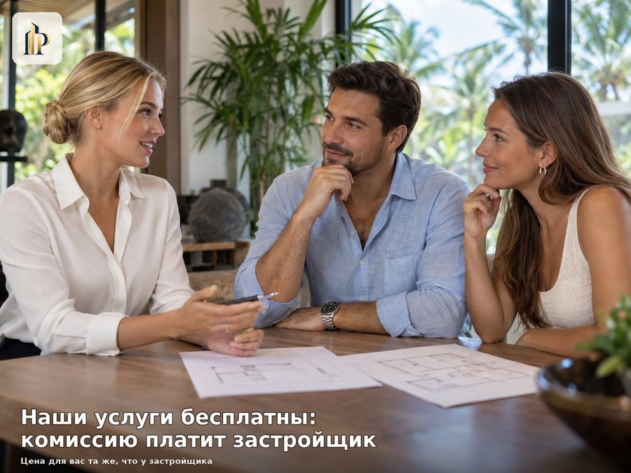 Для покупателя услуги бесплатны: комиссию платит застройщик